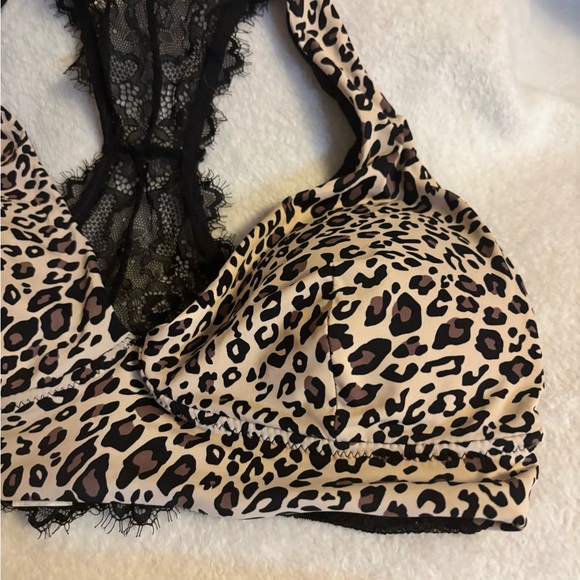 Maurices Animal Print Bralette with Black Lace Racerback Size L NWOT - Picture 2 of 5